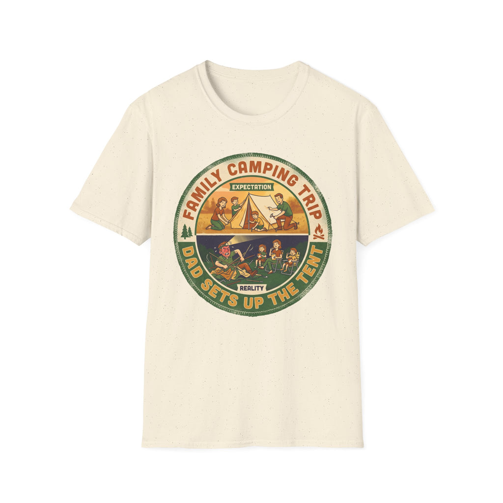 Family Camping Trip — Dad Sets Up The Tent T-Shirt