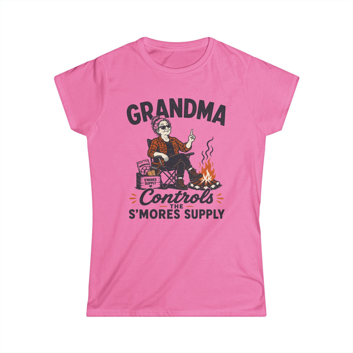 Grandma — Controls The S'Mores Supply Matching Women T-Shirt