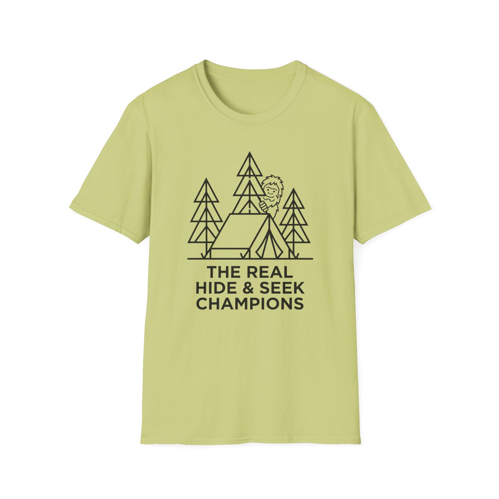 The Real Hide & Seek Champions With Bigfoot — Light Edition T-Shirt