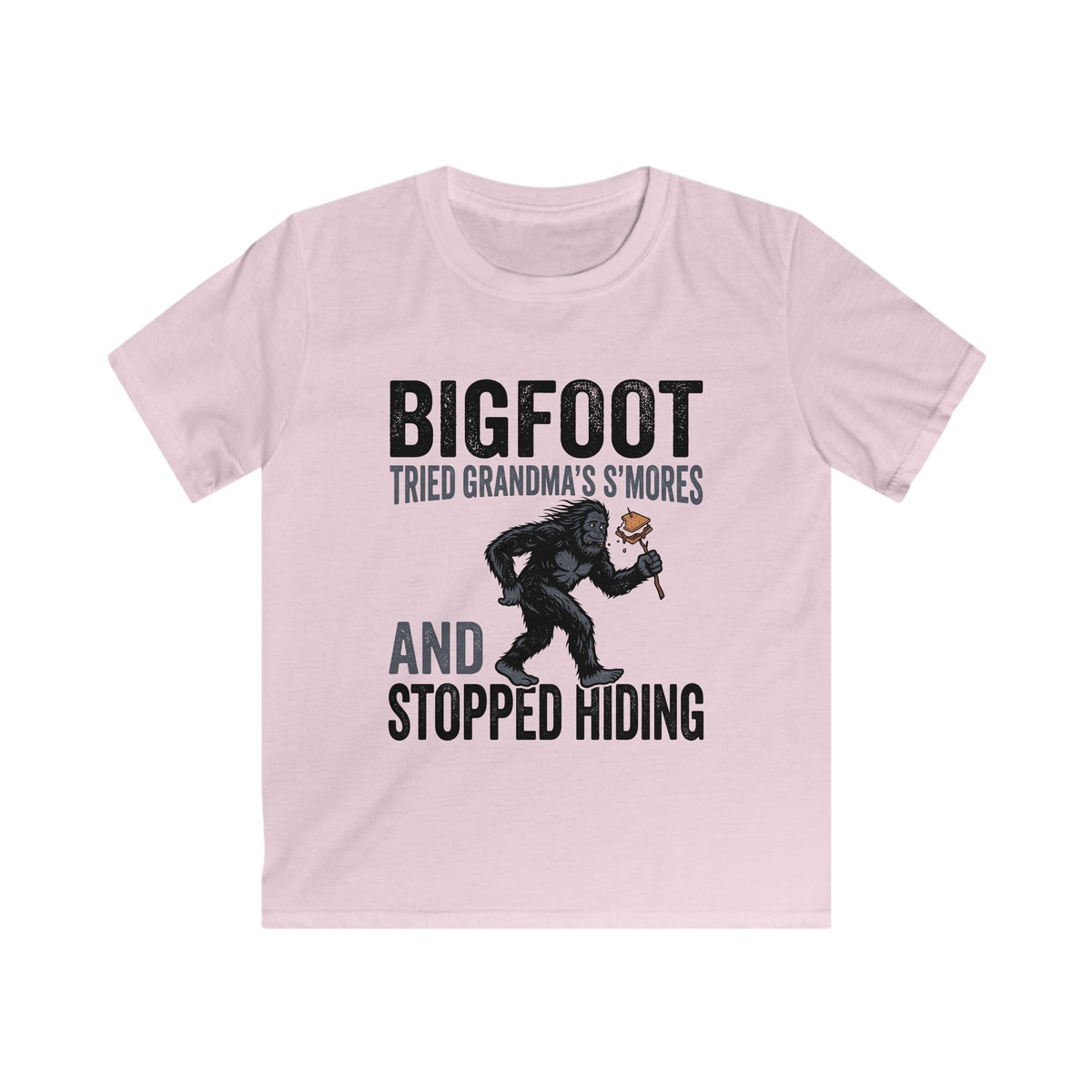Bigfoot Tried Grandma's S'Mores — And Stopped Hiding Matching Kids T-Shirt
