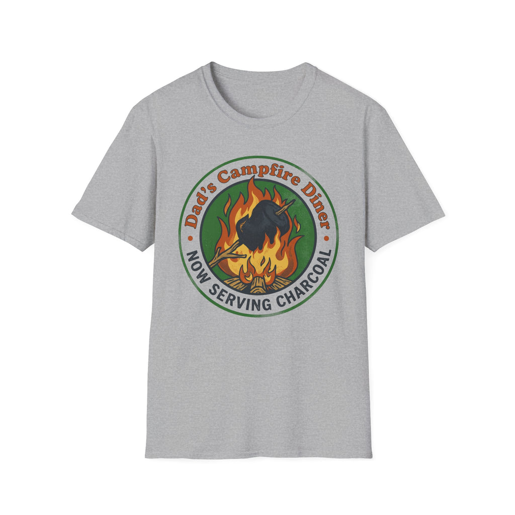 Dad's Campfire Diner — Now Serving Charcoal T-Shirt