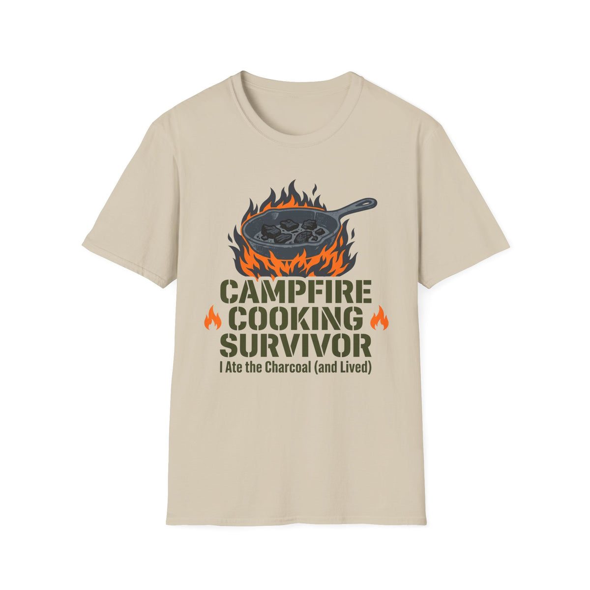 Campfire Cooking Survivor — I Ate the Charcoal (and Survived) Family Camping T-Shirt