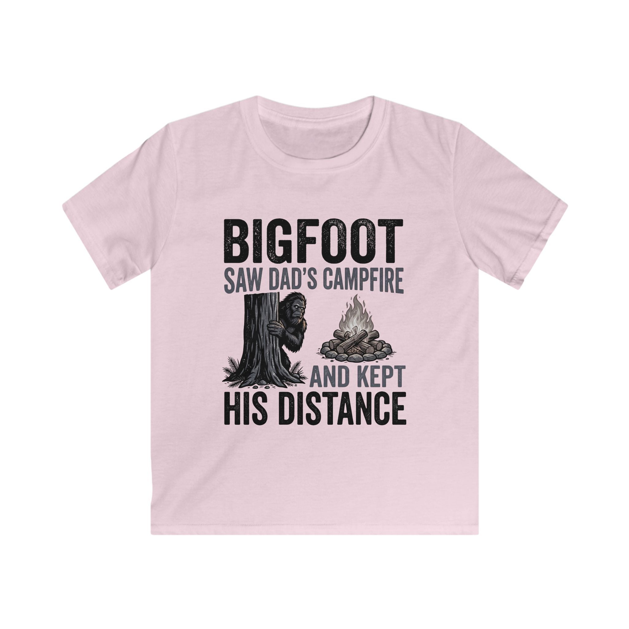 Bigfoot Saw Dad's Campfire — And Kept His Distance Matching Kids T-Shirt