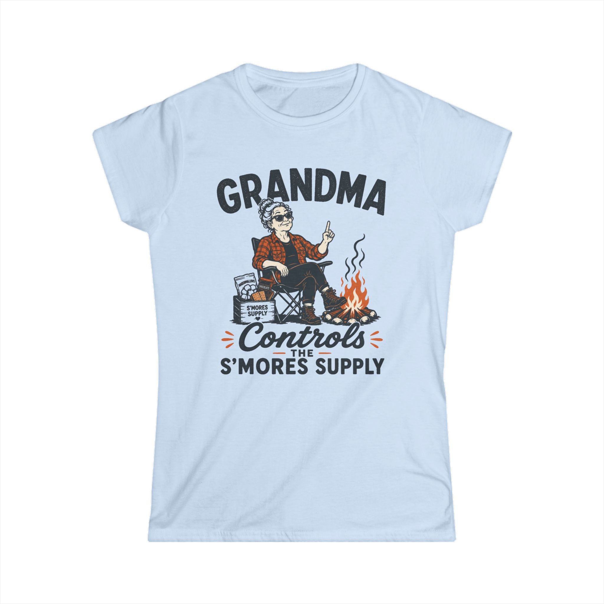 Grandma — Controls The S'Mores Supply Matching Women T-Shirt