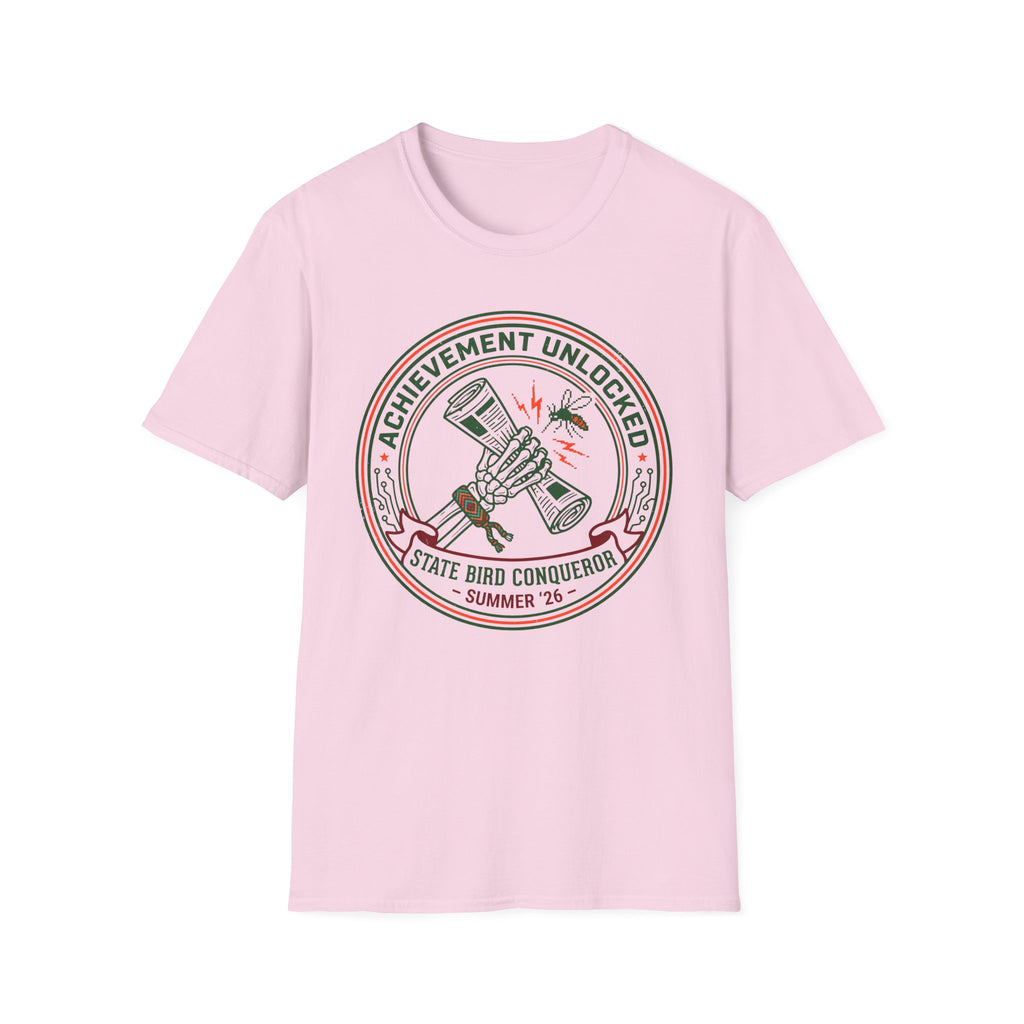 Achievement Unlocked — State Bird Conqueror With Mosquito And Skeleton T-Shirt