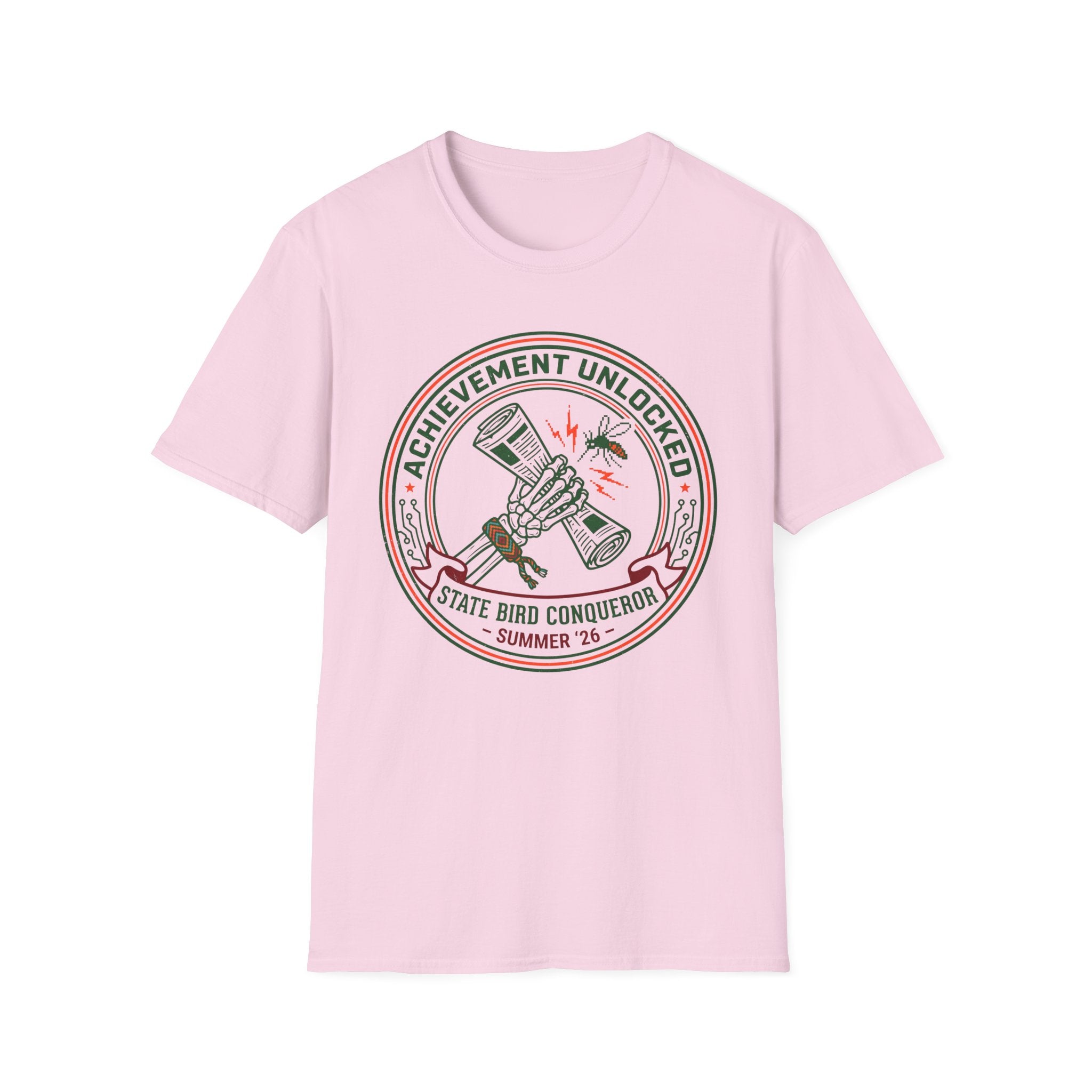 Achievement Unlocked — State Bird Conqueror With Mosquito And Skeleton T-Shirt