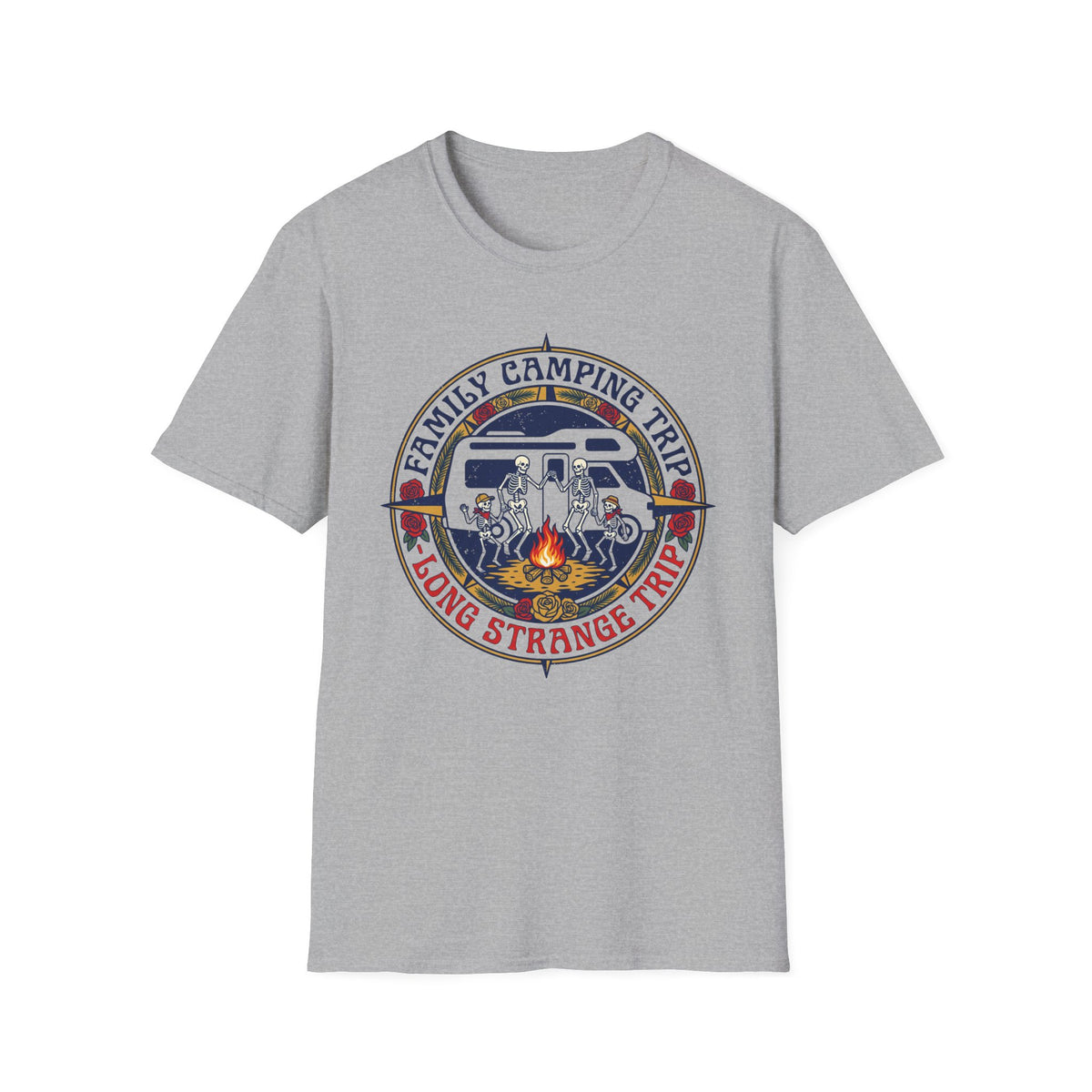 Family Camping Trip — Long Strange Trip With Skeleton T-Shirt