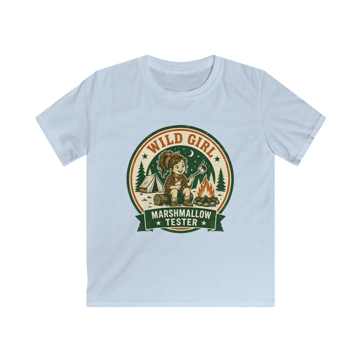 Wild Girl — Marshmallow Tester Matching Kids T-Shirt