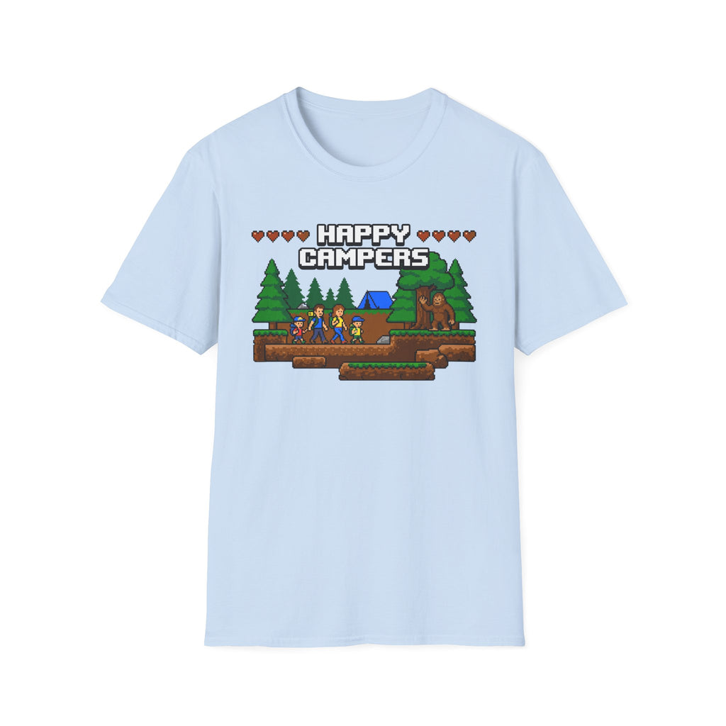 Happy Campers With Bigfoot Matching 8-Bit T-Shirt