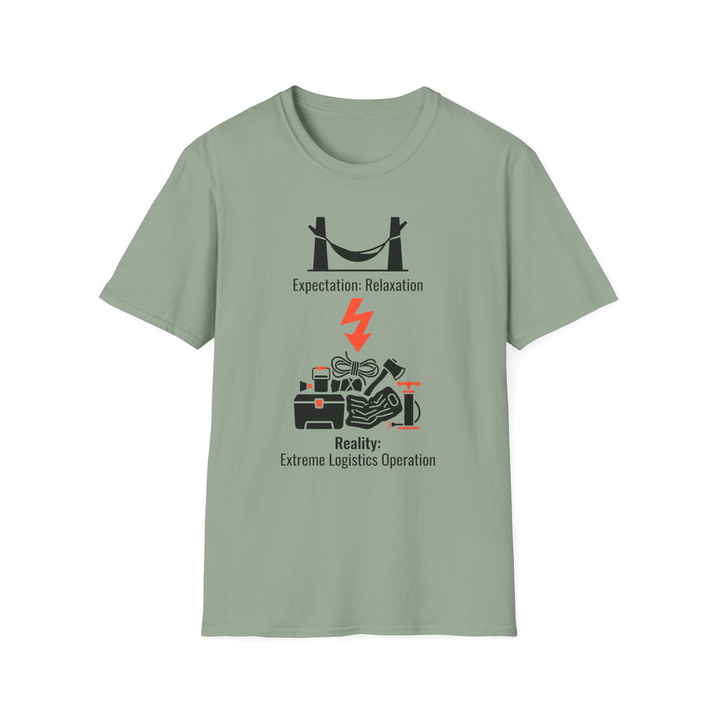 Expectation: Relaxation — Reality: Extreme Logistics Operations Family Camping T-Shirt