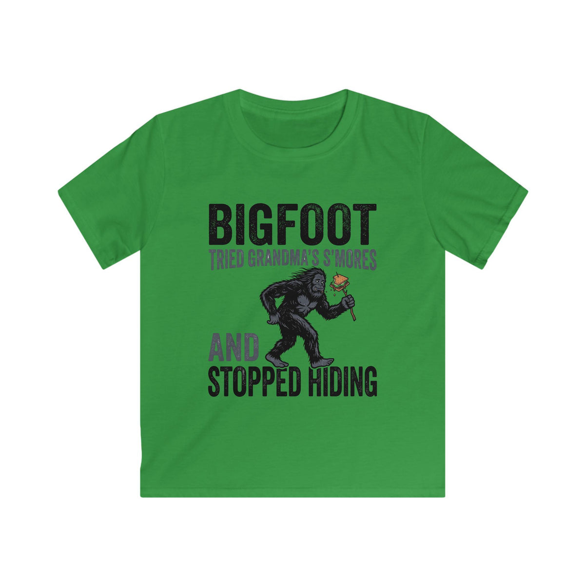 Bigfoot Tried Grandma's S'Mores — And Stopped Hiding Matching Kids T-Shirt