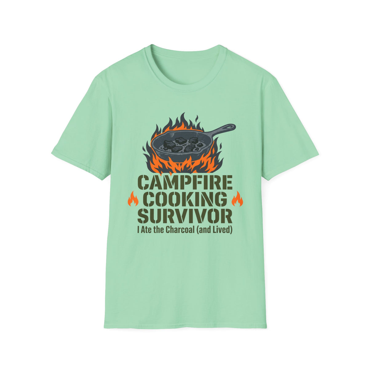 Campfire Cooking Survivor — I Ate the Charcoal (and Survived) Family Camping T-Shirt