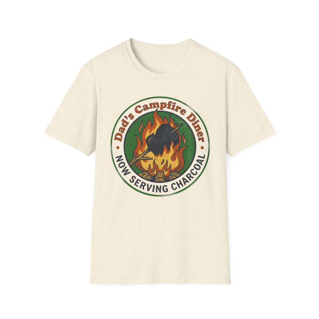 Dad's Campfire Diner — Now Serving Charcoal T-Shirt