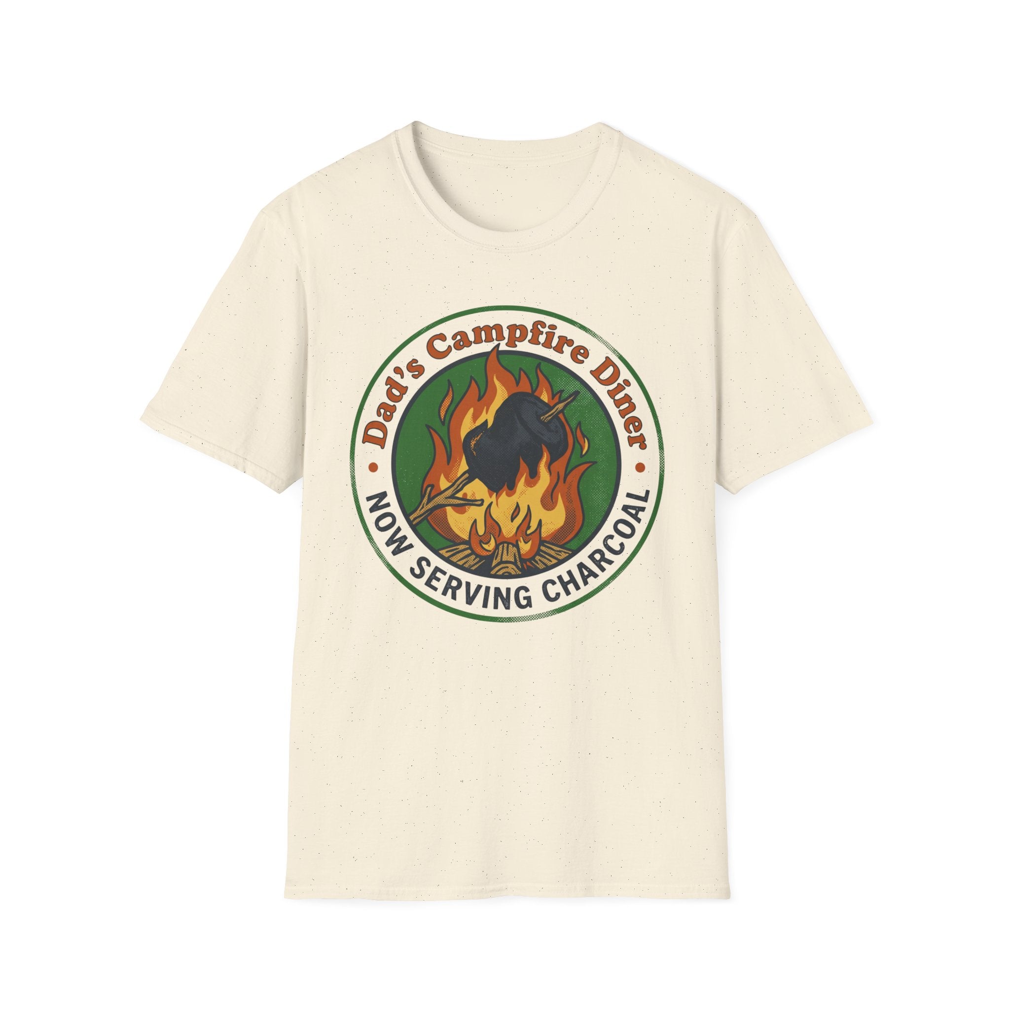 Dad's Campfire Diner — Now Serving Charcoal T-Shirt