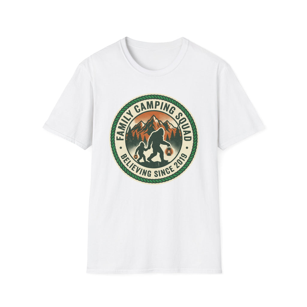 Family Camping Squad — Believing Since 2019 With Bigfoot T-Shirt