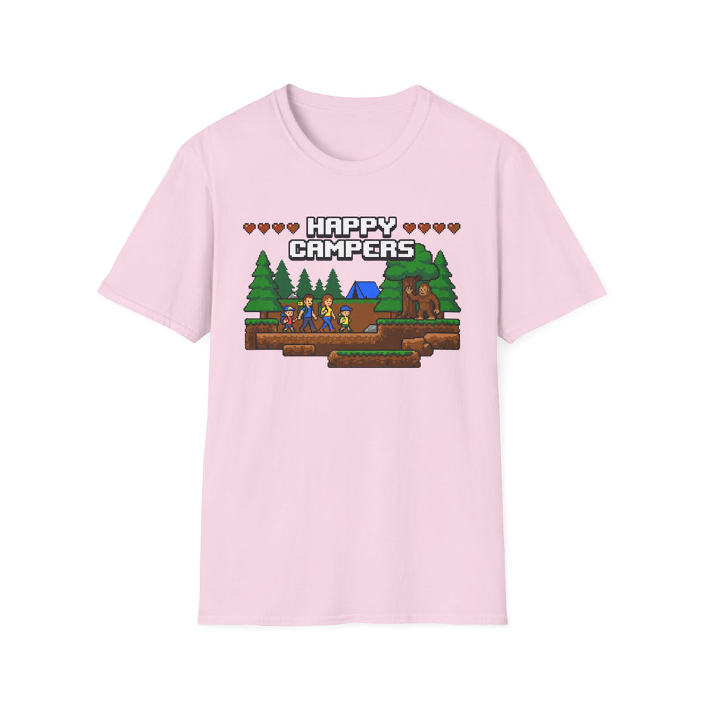 Happy Campers With Bigfoot Matching 8-Bit T-Shirt