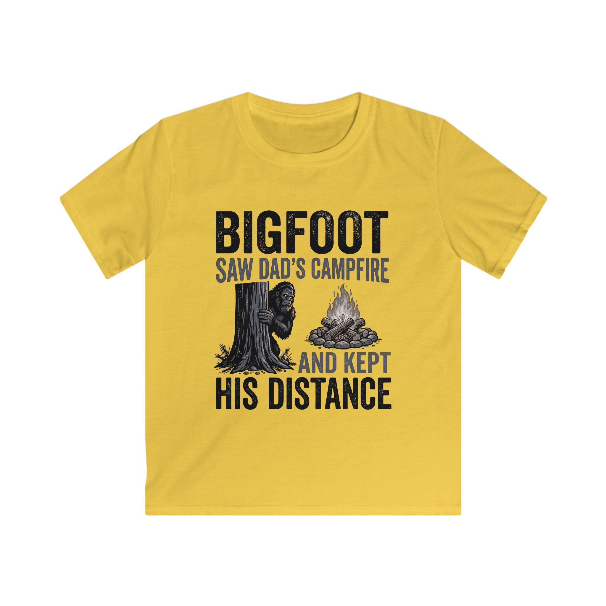 Bigfoot Saw Dad's Campfire — And Kept His Distance Matching Kids T-Shirt