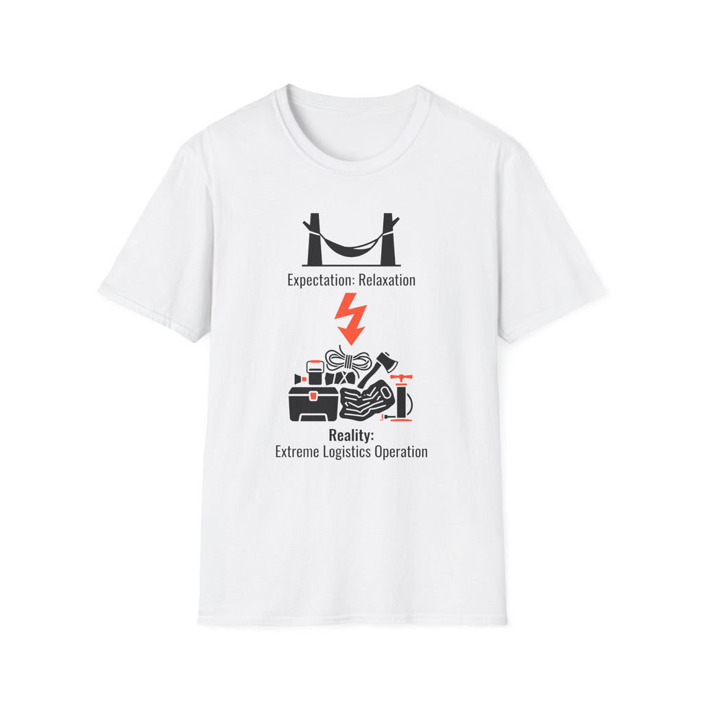 Expectation: Relaxation — Reality: Extreme Logistics Operations Family Camping T-Shirt