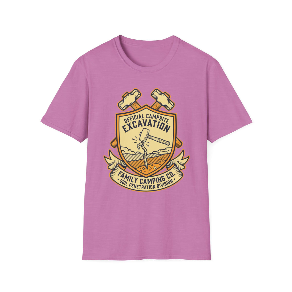 Official Campsite Excavation — Family Camping Co Soil Penetration Division T-Shirt