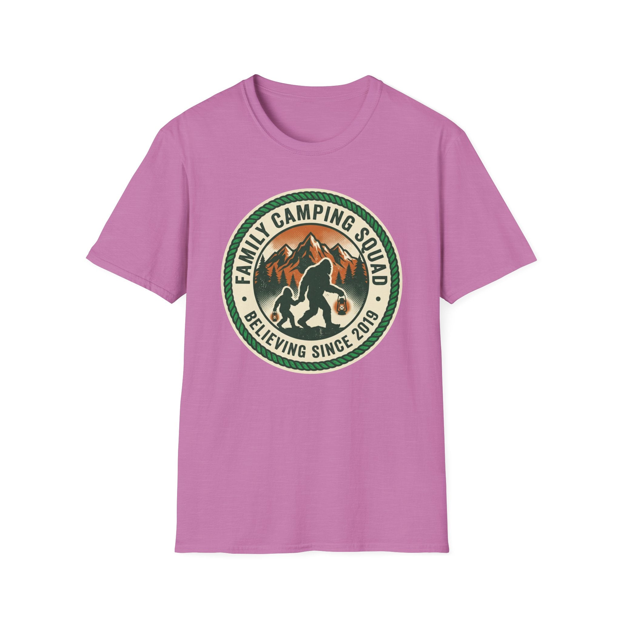 Family Camping Squad — Believing Since 2019 With Bigfoot T-Shirt
