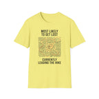 Most Likely To Get Lost Currently Leading The Hike — Minimalist T-Shirt