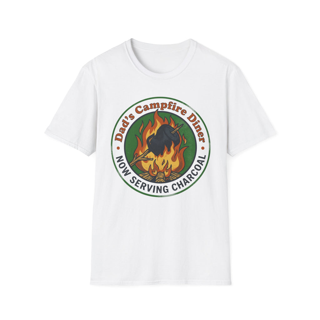 Dad's Campfire Diner — Now Serving Charcoal T-Shirt