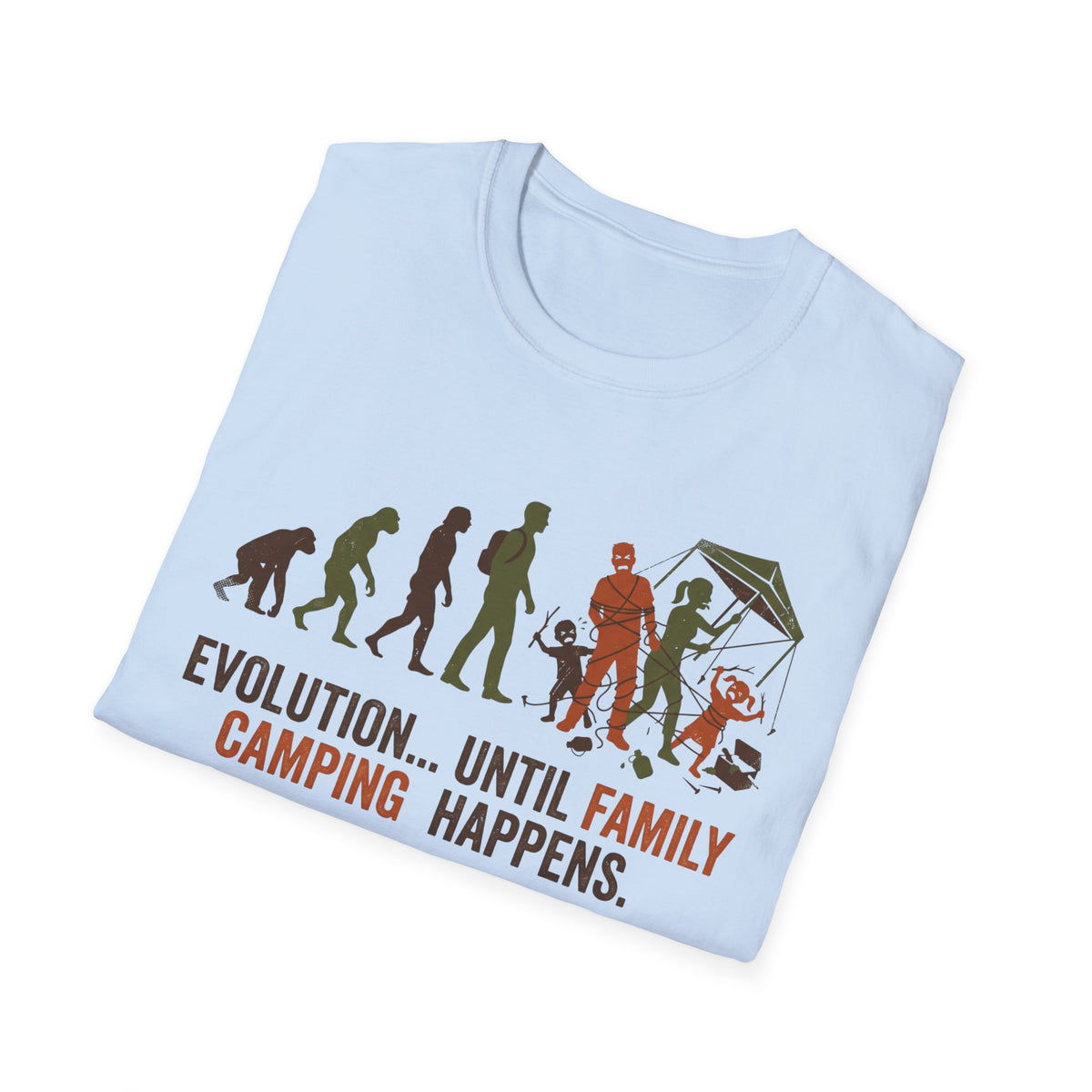 Evolution — Until Family Camping Happens T-Shirt