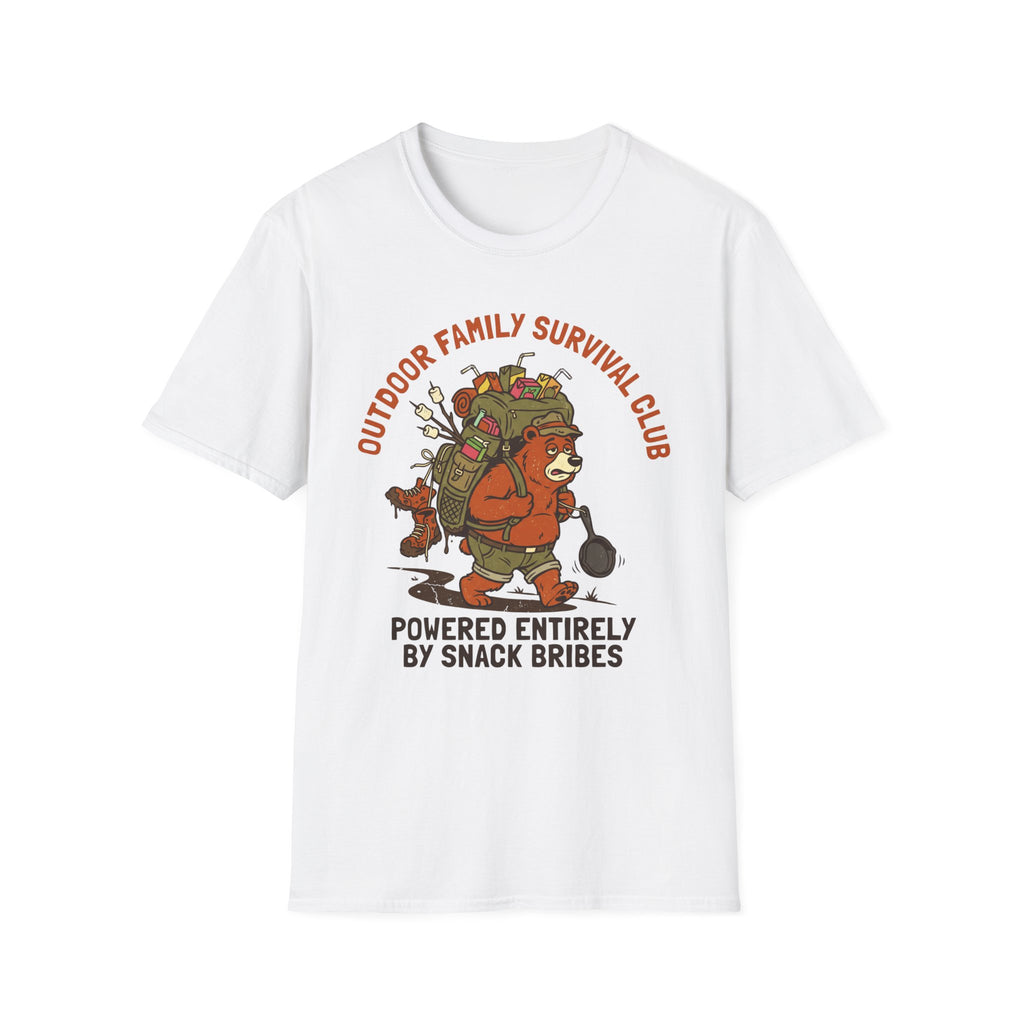 Outdoor Family Survival Club —  Powered Entirely by Snack Bribes T-Shirt