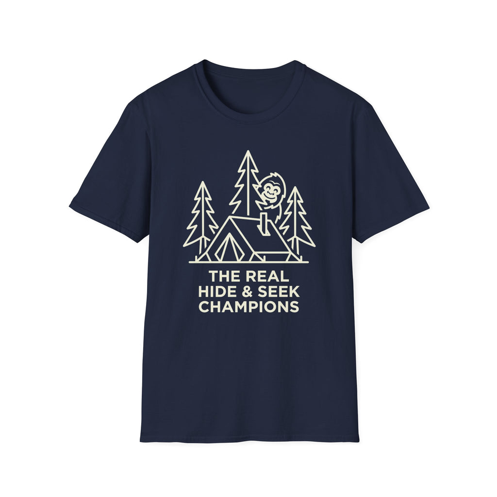 The Real Hide & Seek Champions With Bigfoot — Dark Edition T-Shirt