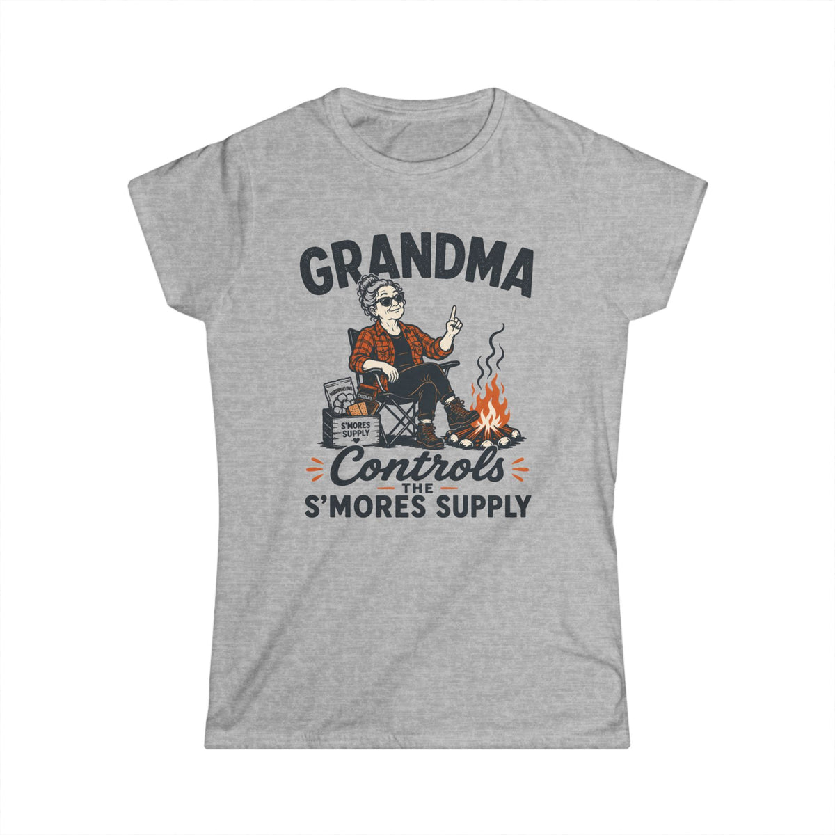 Grandma — Controls The S'Mores Supply Matching Women T-Shirt