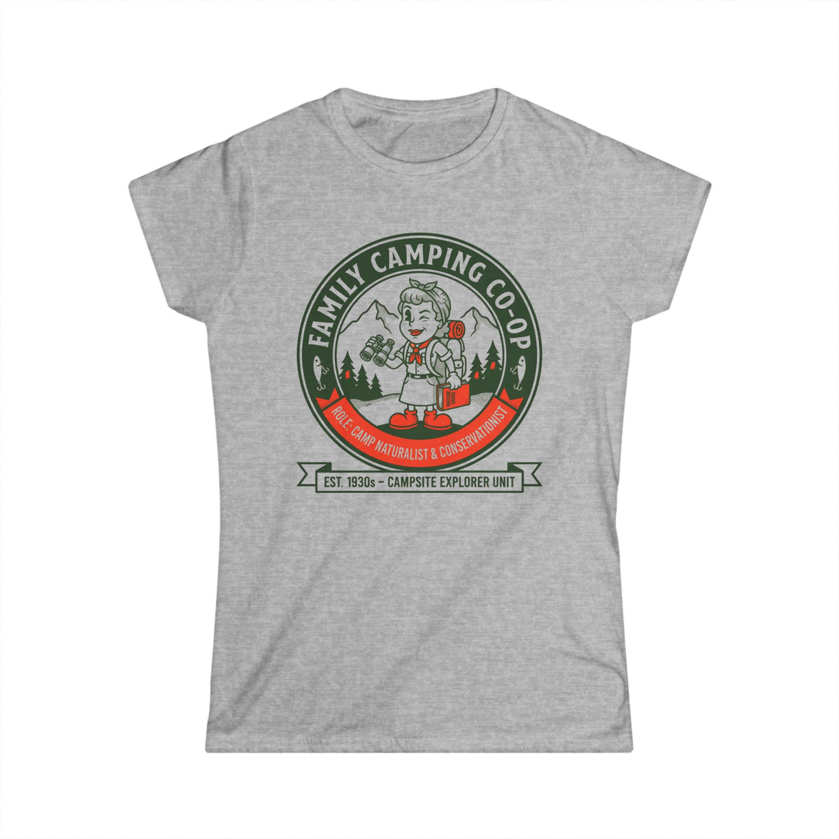 Family Camping Coop — Camp Naturalist & Conservationist Matching Women T-Shirt