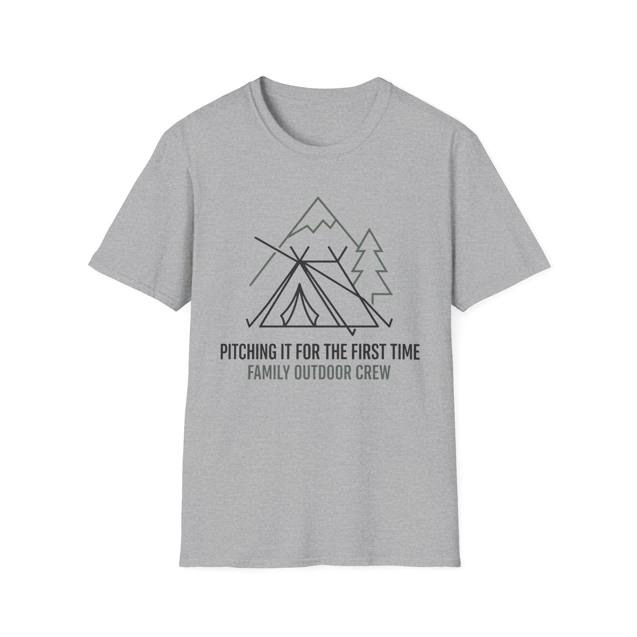 Pitching The Tent For The First Time — Family Outdoor Crew T-Shirt
