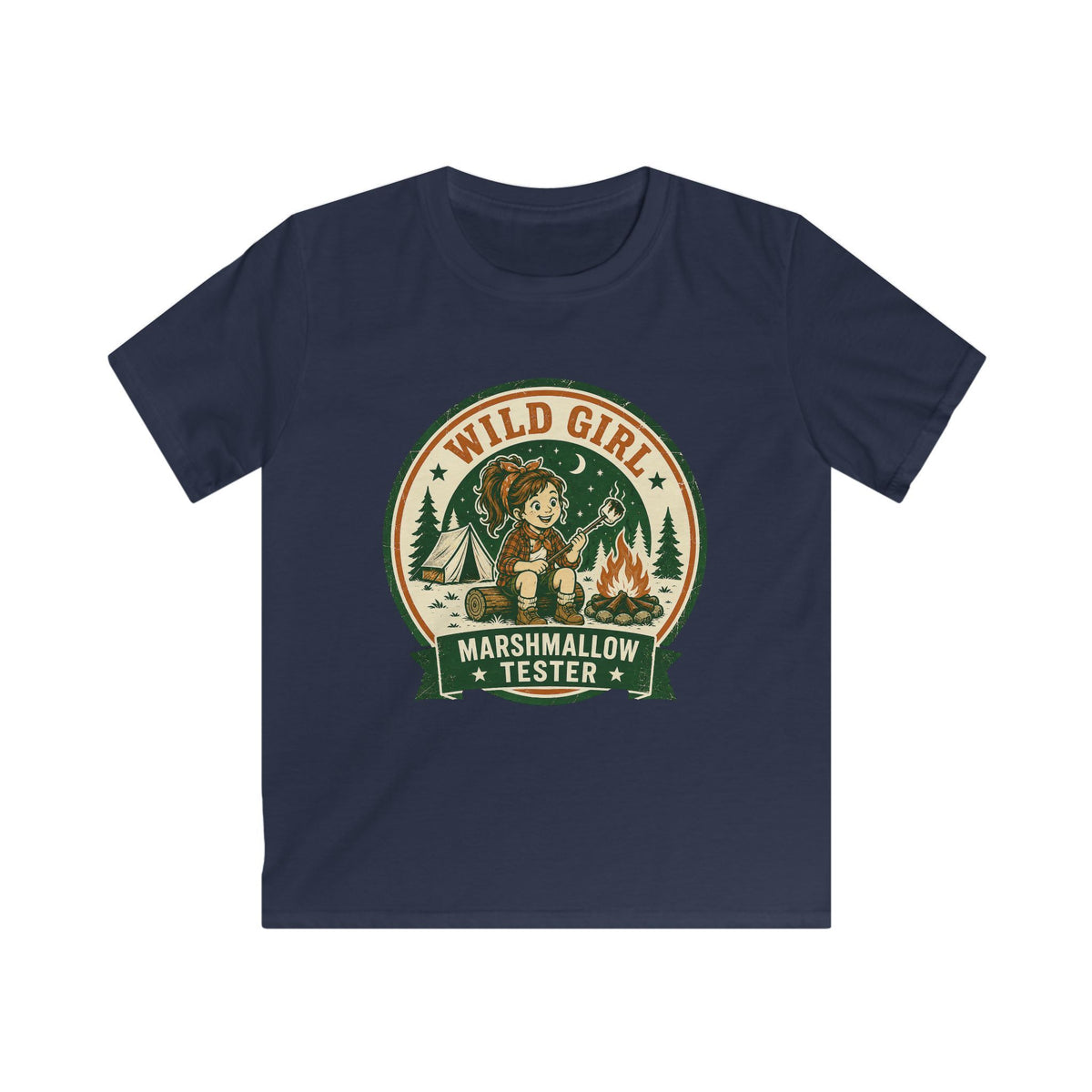 Wild Girl — Marshmallow Tester Matching Kids T-Shirt