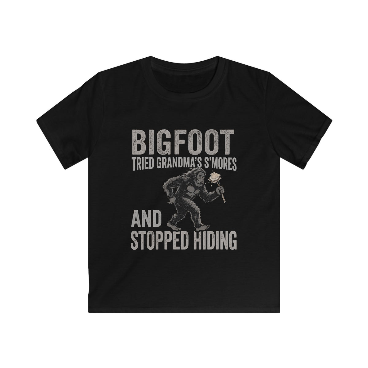 Bigfoot Tried Grandma's S'Mores — And Stopped Hiding Matching Kids T-Shirt