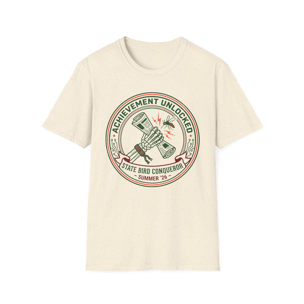 Achievement Unlocked — State Bird Conqueror With Mosquito And Skeleton T-Shirt