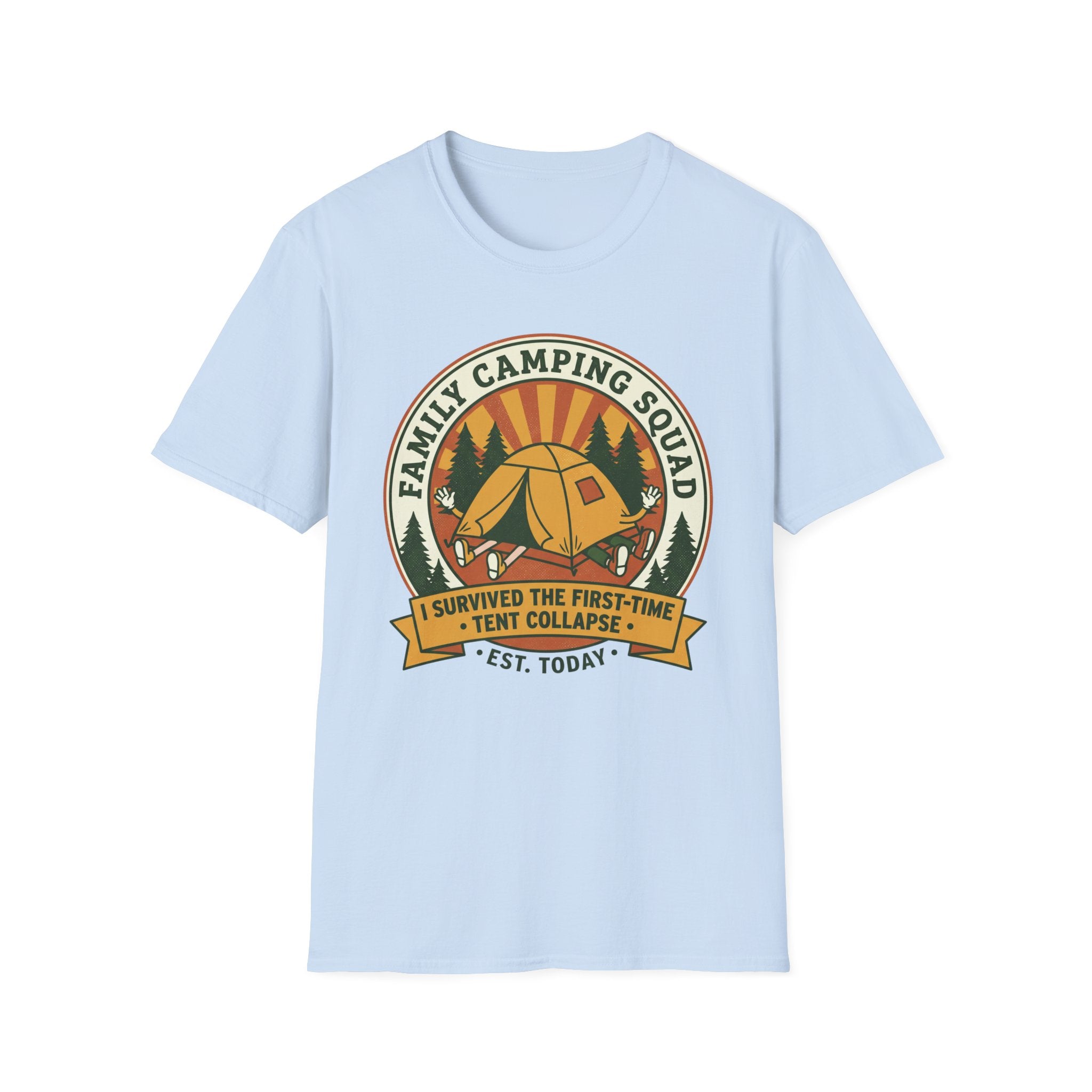 Family Camping Squad — I Survived The First-Time (Tent Collapse) T-Shirt