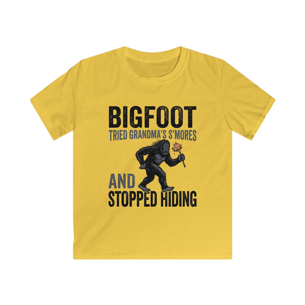 Bigfoot Tried Grandma's S'Mores — And Stopped Hiding Matching Kids T-Shirt