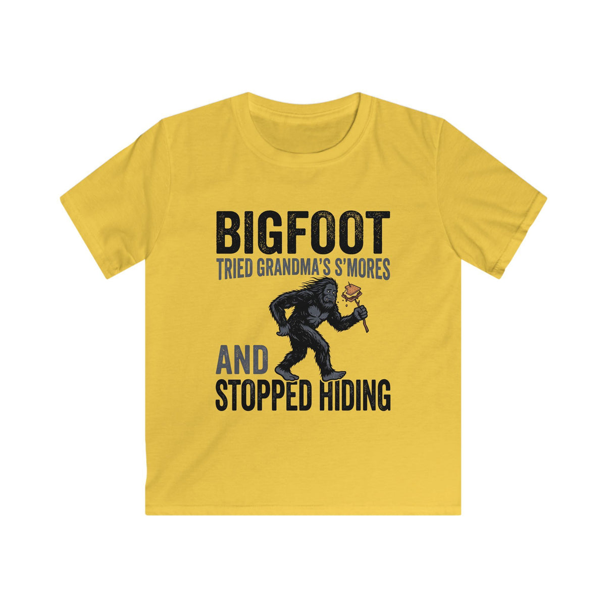 Bigfoot Tried Grandma's S'Mores — And Stopped Hiding Matching Kids T-Shirt