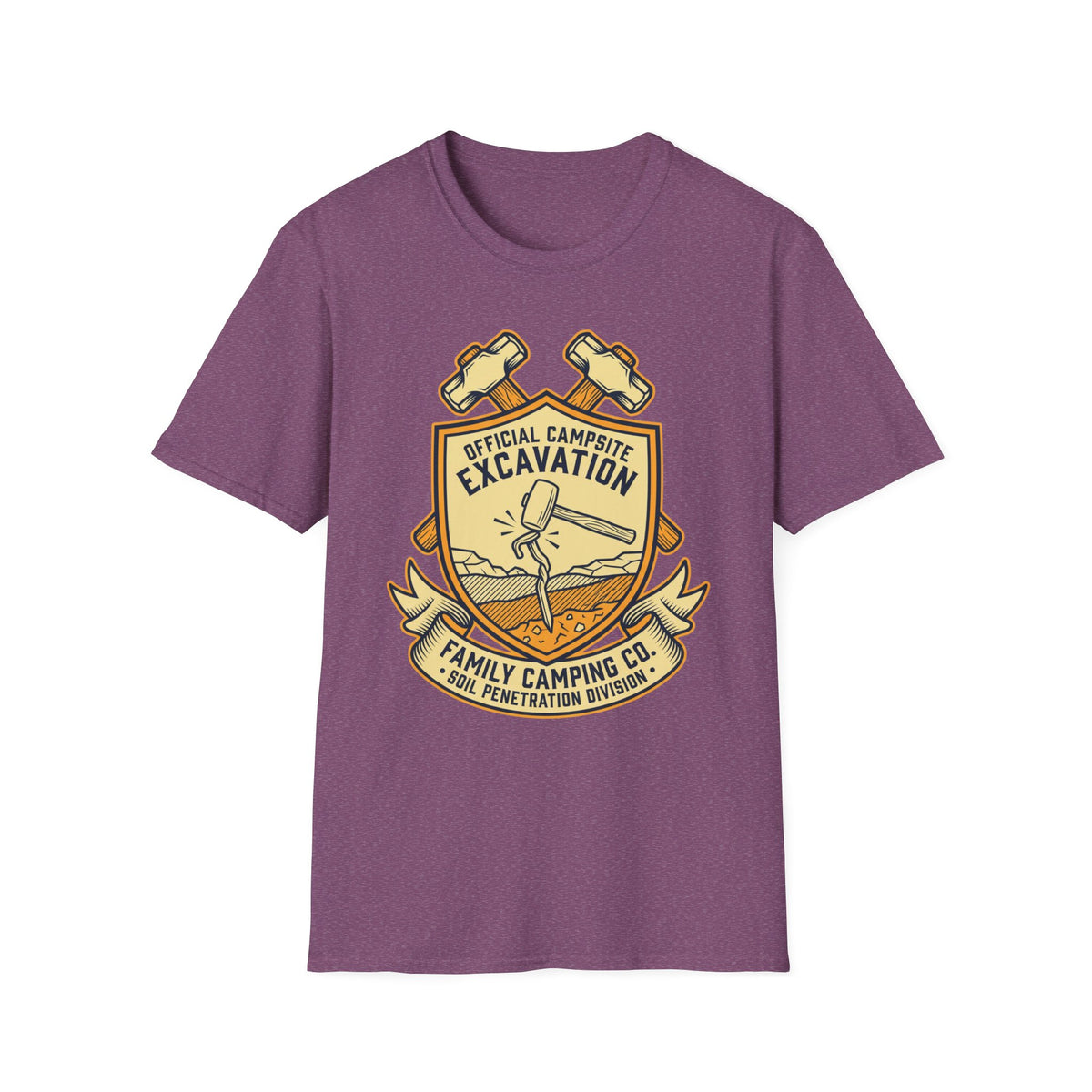 Official Campsite Excavation — Family Camping Co Soil Penetration Division T-Shirt