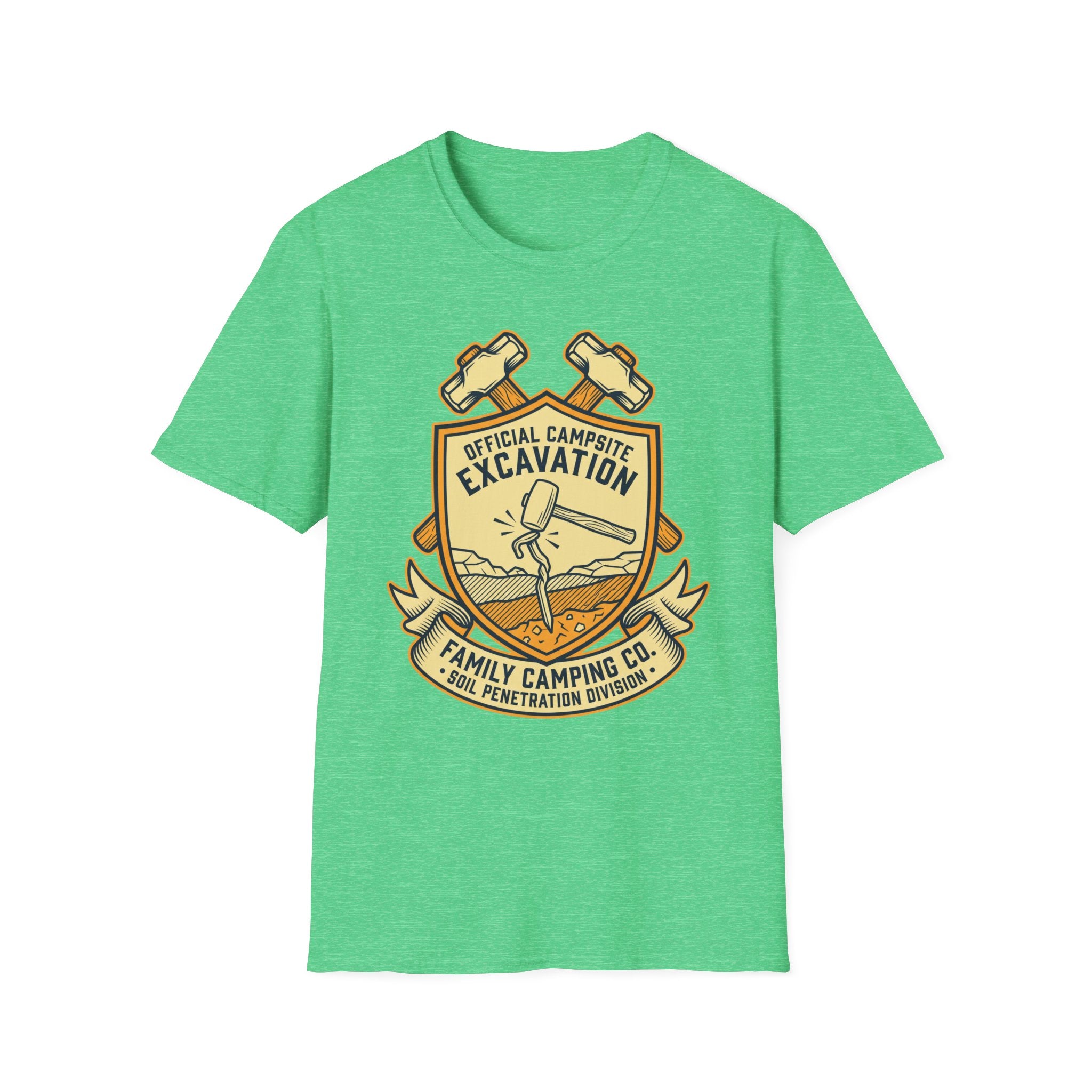 Official Campsite Excavation — Family Camping Co Soil Penetration Division T-Shirt