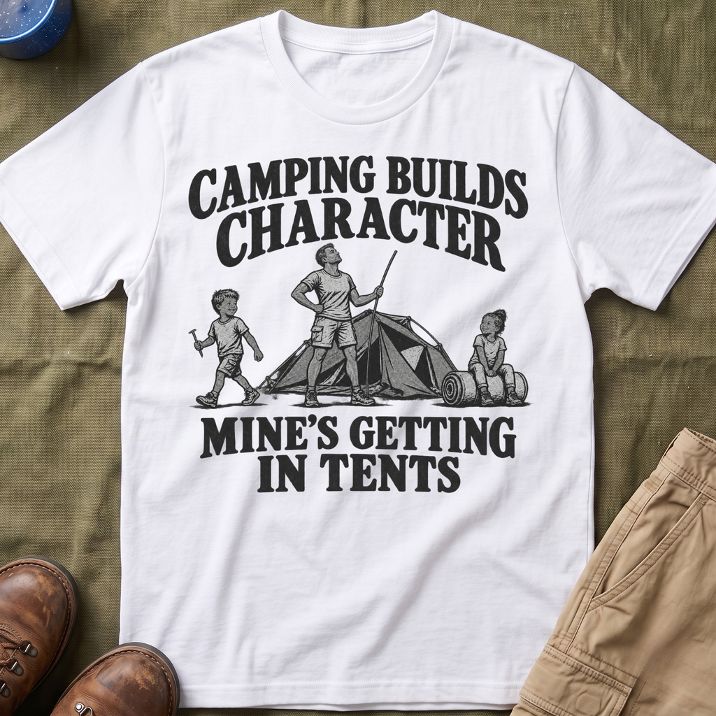 Camping Builds Character Dad T-Shirt
