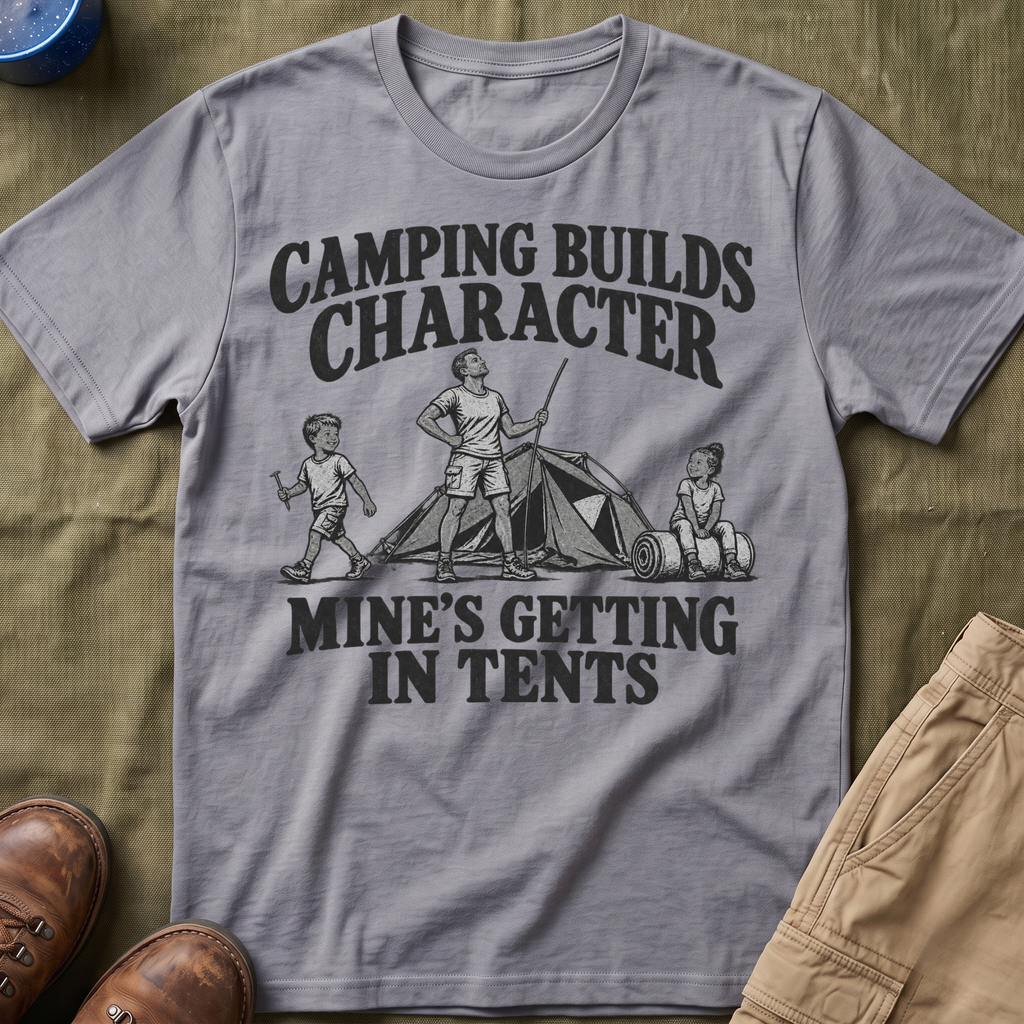 Camping Builds Character Dad T-Shirt