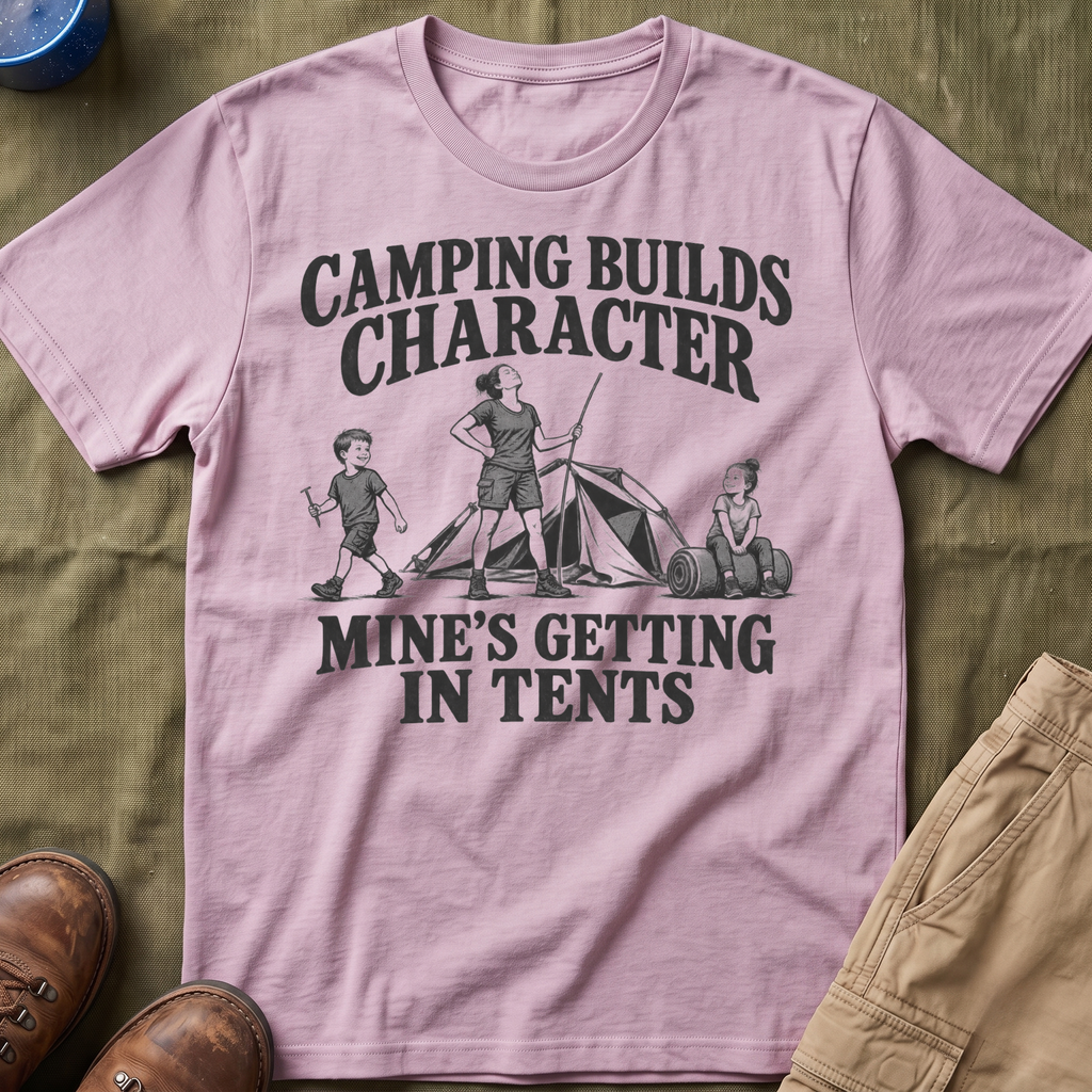 Camping Builds Character Mom T-Shirt