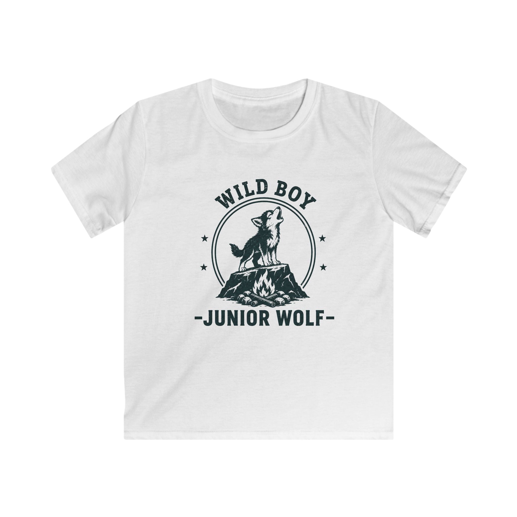 Wild Boy — Junior Wolf Matching Kids T-Shirt