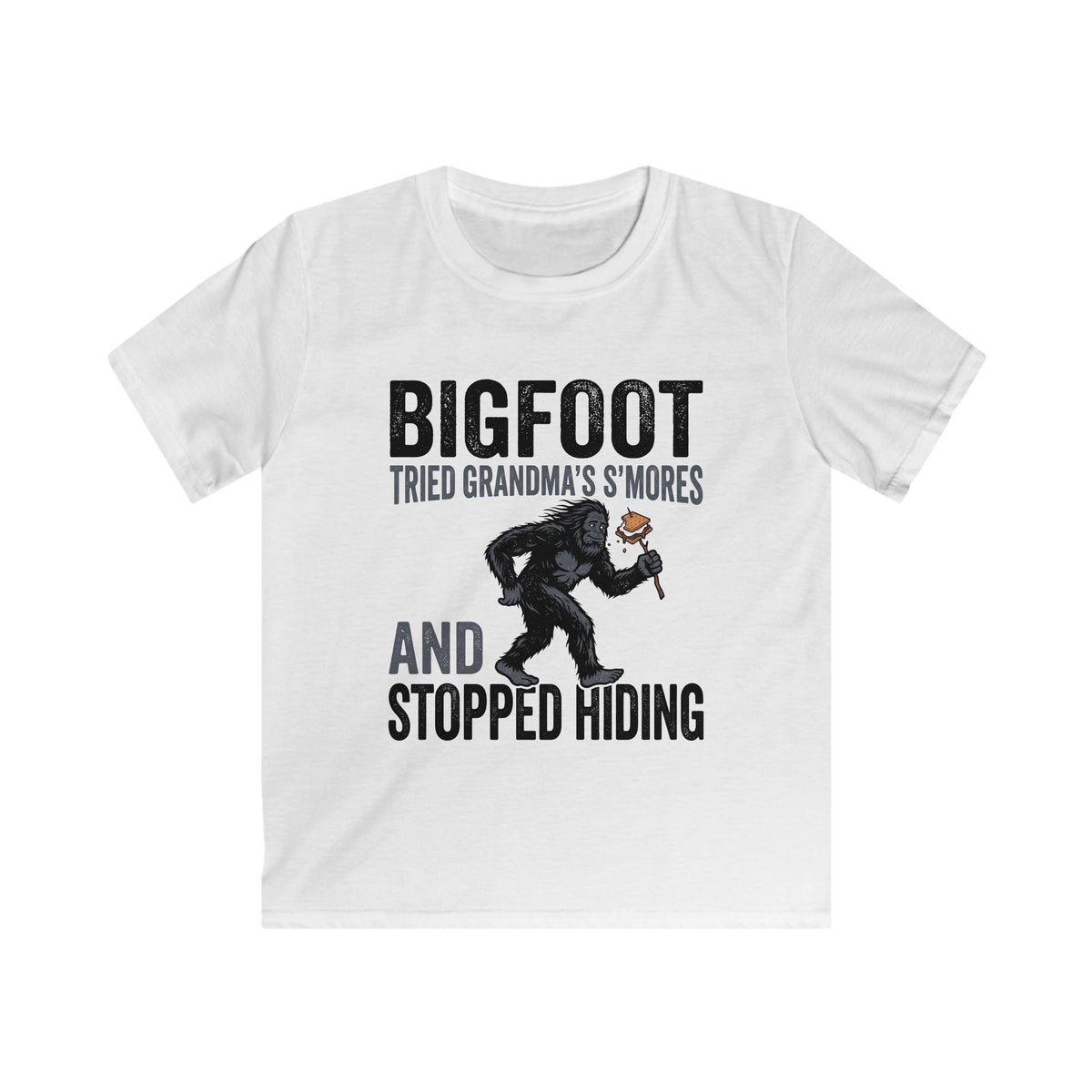 Bigfoot Tried Grandma's S'Mores — And Stopped Hiding Matching Kids T-Shirt