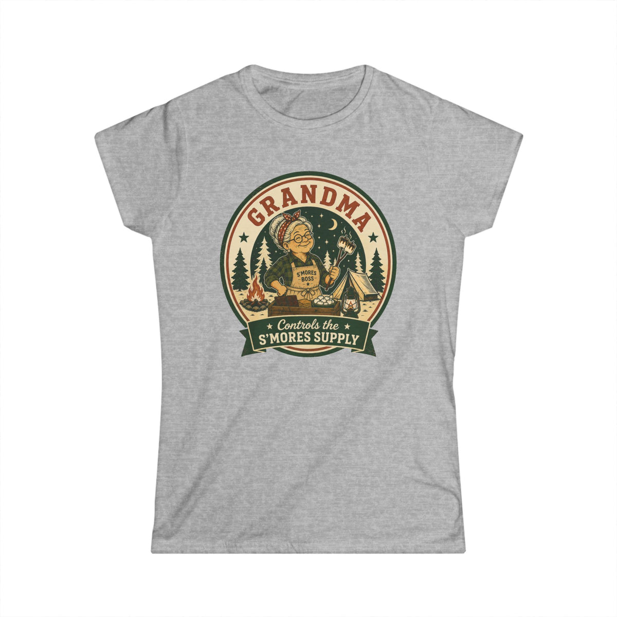 Grandma — Controls The S'Mores Supply Matching Women T-Shirt