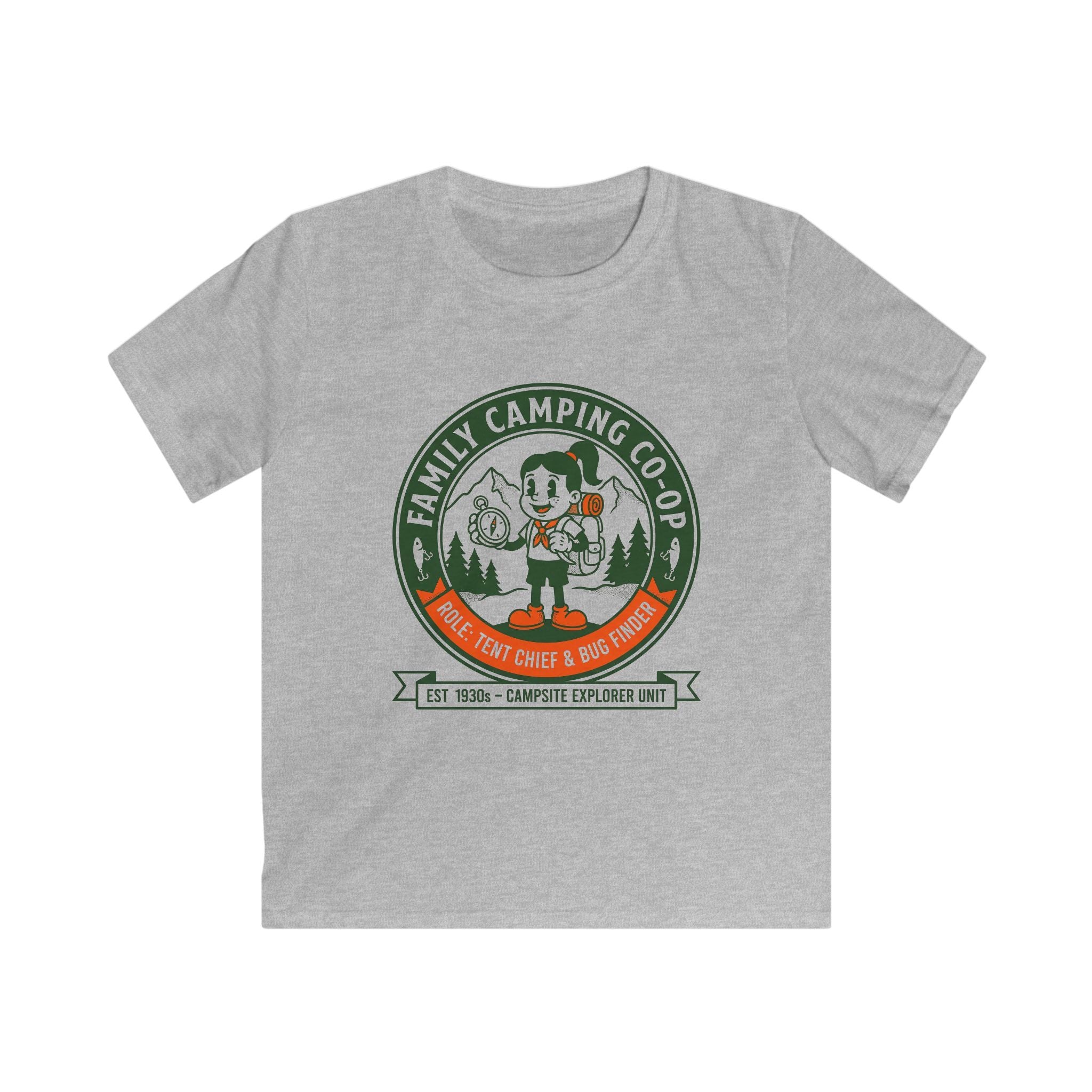 Family Camping Coop — Tent Chief & Bug Finder Matching Kids T-Shirt