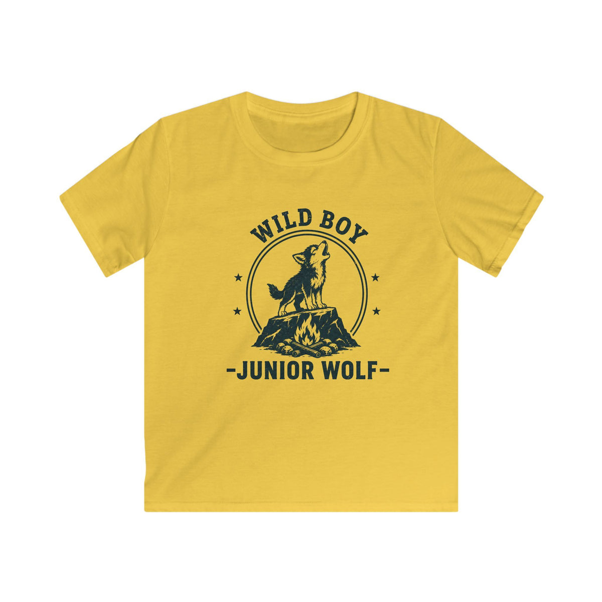 Wild Boy — Junior Wolf Matching Kids T-Shirt