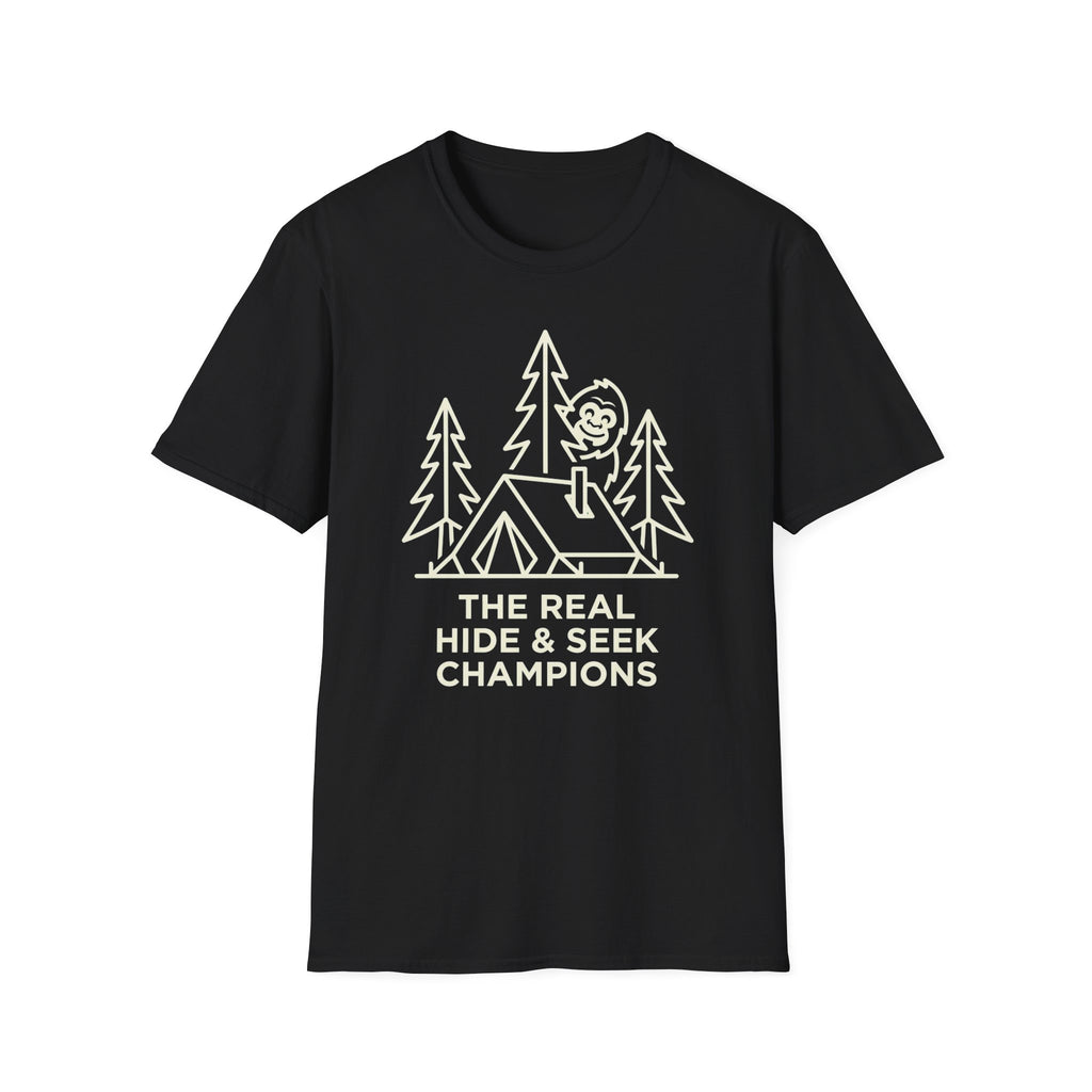 The Real Hide & Seek Champions With Bigfoot — Dark Edition T-Shirt