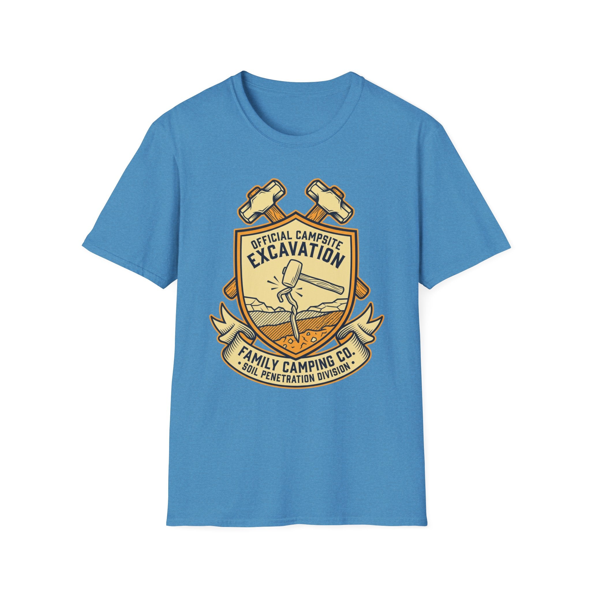 Official Campsite Excavation — Family Camping Co Soil Penetration Division T-Shirt